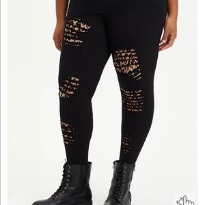 Torrid peek-a-boo leopard leggings